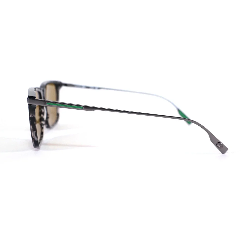 Lacoste Square Men’s Sunglasses – Grey Havana / Green-Gold – NWT